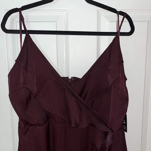 Express Deep Plum High Love Sleeveless Wrap Dress NWT XL - Picture 3 of 5